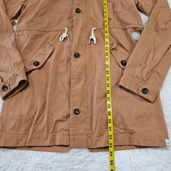 Rhythm Women's Light Brown Zip Up Longline Hooded Utility Jacket. Size XL - Picture 11 of 11